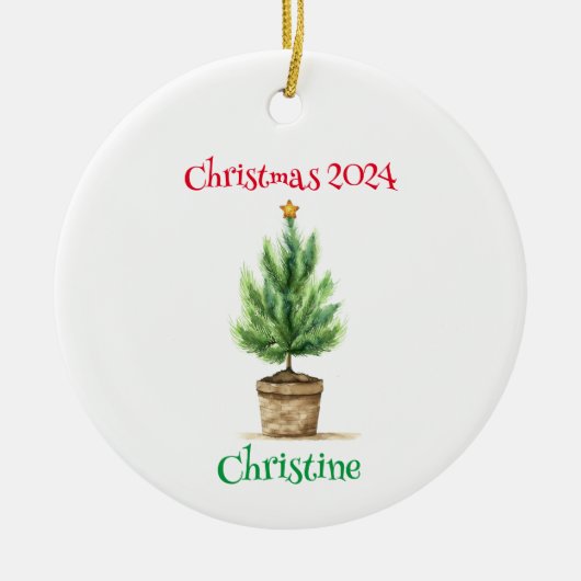 Tiny Christmas Tree gepersonaliseerd Ornament (Voorkant)