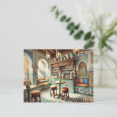 Tiny Coffeeshop in Fez Marokko Briefkaart (Staand voorkant)