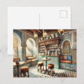 Tiny Coffeeshop in Fez Marokko Briefkaart (Voorkant / Achterkant)
