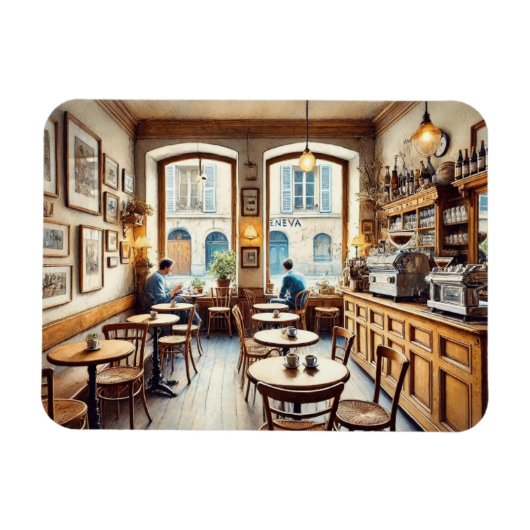 Tiny Coffeeshop in Genève Zwitserland Magneet (Horizontaal)