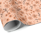Tiny cute pink red brown cream pattern cadeaupapier (Rol Hoek)