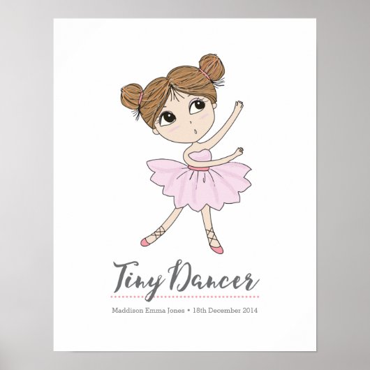 Tiny Dancer ballerina gepersonaliseerde print (Voorkant)