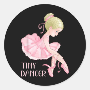 Tiny Dancer Ballerina Girl Ballet Dancing Kinder D Ronde Sticker