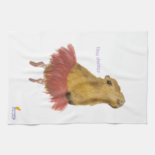 Tiny Dancer Capybara Tea Towel Theedoek (Horizontaal)