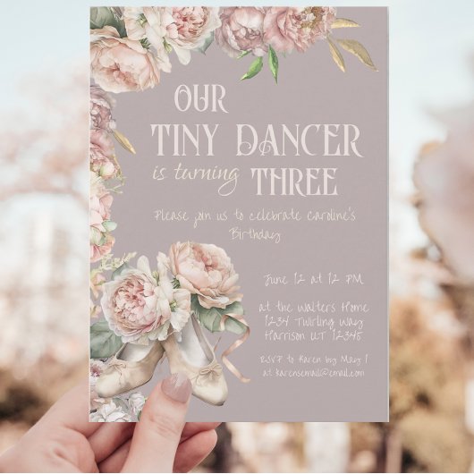 Tiny Dancer Paarse Ballerina Verjaardag Kaart