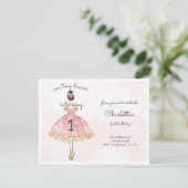 Tiny Dancer Pink Ballet Dancer Kaart (Staand voorkant)