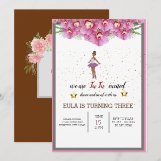 Tiny Dancer Pink Floral Ballet Birthday Bedankkaart