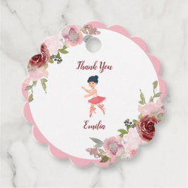 Tiny Dancer | Pink Floral Ballet Birthday Party Bedankjes Labels