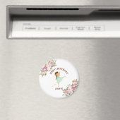 Tiny Dancer | Pink Floral Ballet Birthday Party Magneet (Insitu (Vaatwasser))