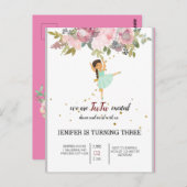 Tiny Dancer | Roze bloem ballet verjaardagsfeestje Briefkaart (Voorkant / Achterkant)