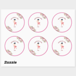 Tiny Dancer | Roze rode roos partij Ronde Sticker