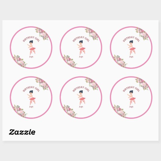 Tiny Dancer | Roze rode roos partij Ronde Sticker (Vel)