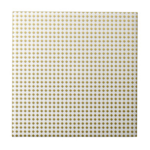 Tiny Diamonds Squares Gouden Geel Patroon Tegeltje
