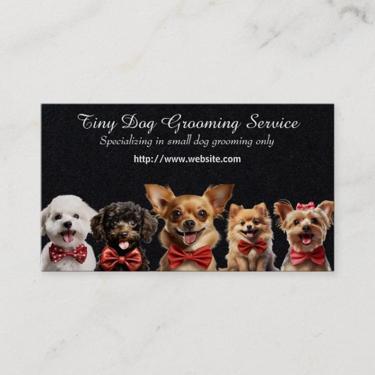 Tiny Dog Grooming Service Visitekaartje (Voorkant)