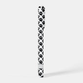 Tiny Dog Paw Print In Black and White Custom Name iPhone Hoesje (Rechterkant)