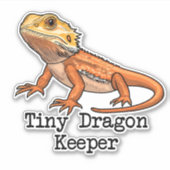 Tiny Dragon Keeper Bearded Dragon Sticker (Voorkant)