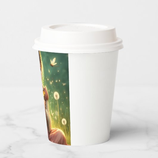 Tiny Dragon Keeper met Vlinders Papieren Bekers (Links)