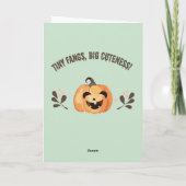 Tiny Fangs Halloween Gevouwen Wenskaart Kaart (Achterkant)