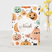 Tiny Fangs Halloween Gevouwen Wenskaart Kaart (Gele Bloem)