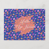 Tiny Floral Pattern Custom Friendship Postcard Briefkaart (Voorkant)