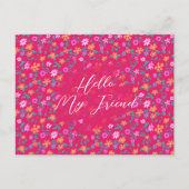 Tiny Floral Pattern Custom Friendship Postcard Briefkaart (Voorkant)