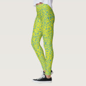 Tiny Flowers Pattern.Blue 02.b Byellow BG Leggings (Links)