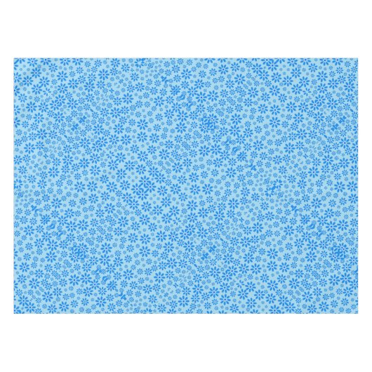 Tiny Flowers Pattern.Blue 02.b LBlue BG Tafelkleed (Voorkant (Horizontaal))