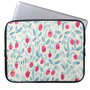 Tiny Flowers: Waterverf naadloos Laptop Sleeve