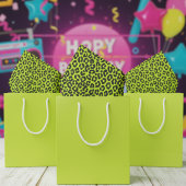 Tiny Fluorescent Lime Green Leopard Print Tissuepapier
