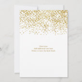 Tiny Gold Stippen Confetti Modern Huwelijksuitnodi Kaart (Achterkant)