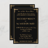 Tiny Great Gatsby Art Deco Wedding Invitations Kaart (Voorkant / Achterkant)