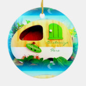 Tiny gypsy caravan casa keramisch ornament (Achterkant)