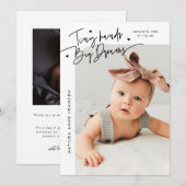 Tiny Hands Big Dreams Script Witte Foto Geboorteaa Aankondiging (Voorkant / Achterkant)