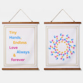 Tiny Hands Endless Love –Family Handprint Wall art Hangend Wandkleed (Dubbel)