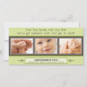 Tiny Hands, Tiny Feet Geboorteaankondiging (limoen Aankondiging (Voorkant)