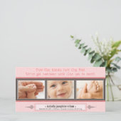 Tiny Hands, Tiny Feet Geboorteaankondiging (roze) Aankondiging (Staand voorkant)