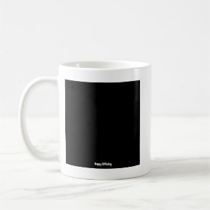 Tiny Happy Birthday Black Square Koffiemok