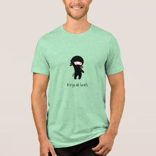 Tiny Happy Ninja in het hart Tri-Blend Shirt