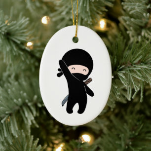 Tiny Happy Ninja Keramisch Ornament