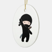 Tiny Happy Ninja Keramisch Ornament (Links)