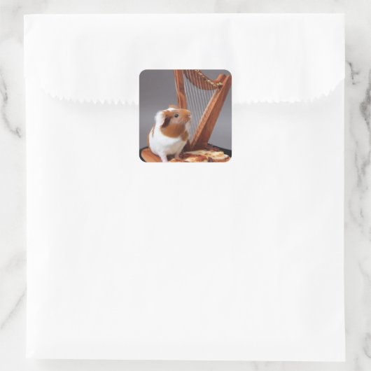 Tiny Harpist Guinea Pig – Artistic Sticker (Sac)