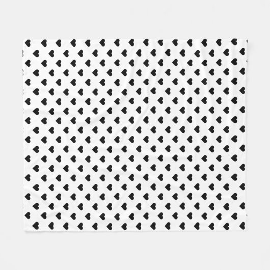 Tiny Heart Pattern | Zwart-wit modern meisje Fleece Deken (Voorkant (Horizontaal))