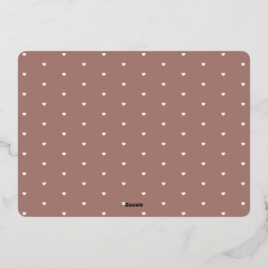 Tiny Heart | Twee foto folie geboorteaankondiging Folie Uitnodiging (Achterkant)