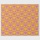 Tiny hearts chess grid seamless pattern. Cute litt Cadeaupapier (Vlak)
