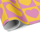 Tiny hearts chess grid seamless pattern. Cute litt Cadeaupapier (Rol Hoek)