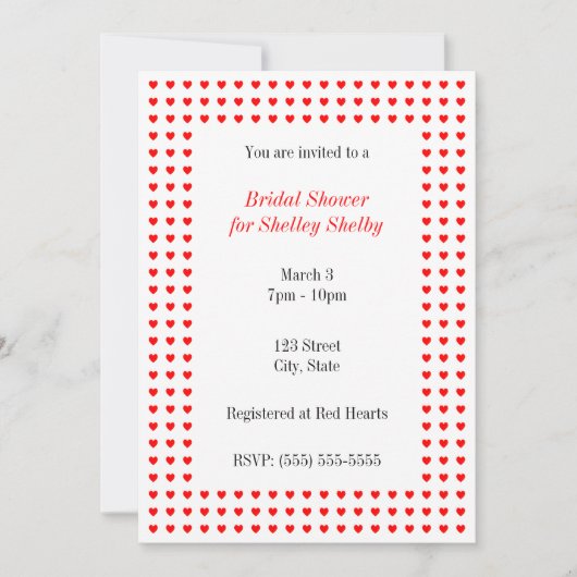 Tiny Hearts Invitation Kaart (Voorkant)