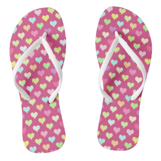 Tiny Hearts Multi-colors Flip Flops