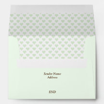 Tiny Hearts Pastel Green Lined Envelope