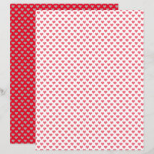 Tiny Hearts Rouge Blanc Papier à gratter