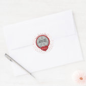 Tiny Hearts Wedding Photo Personalized  Ronde Sticker (Envelop)